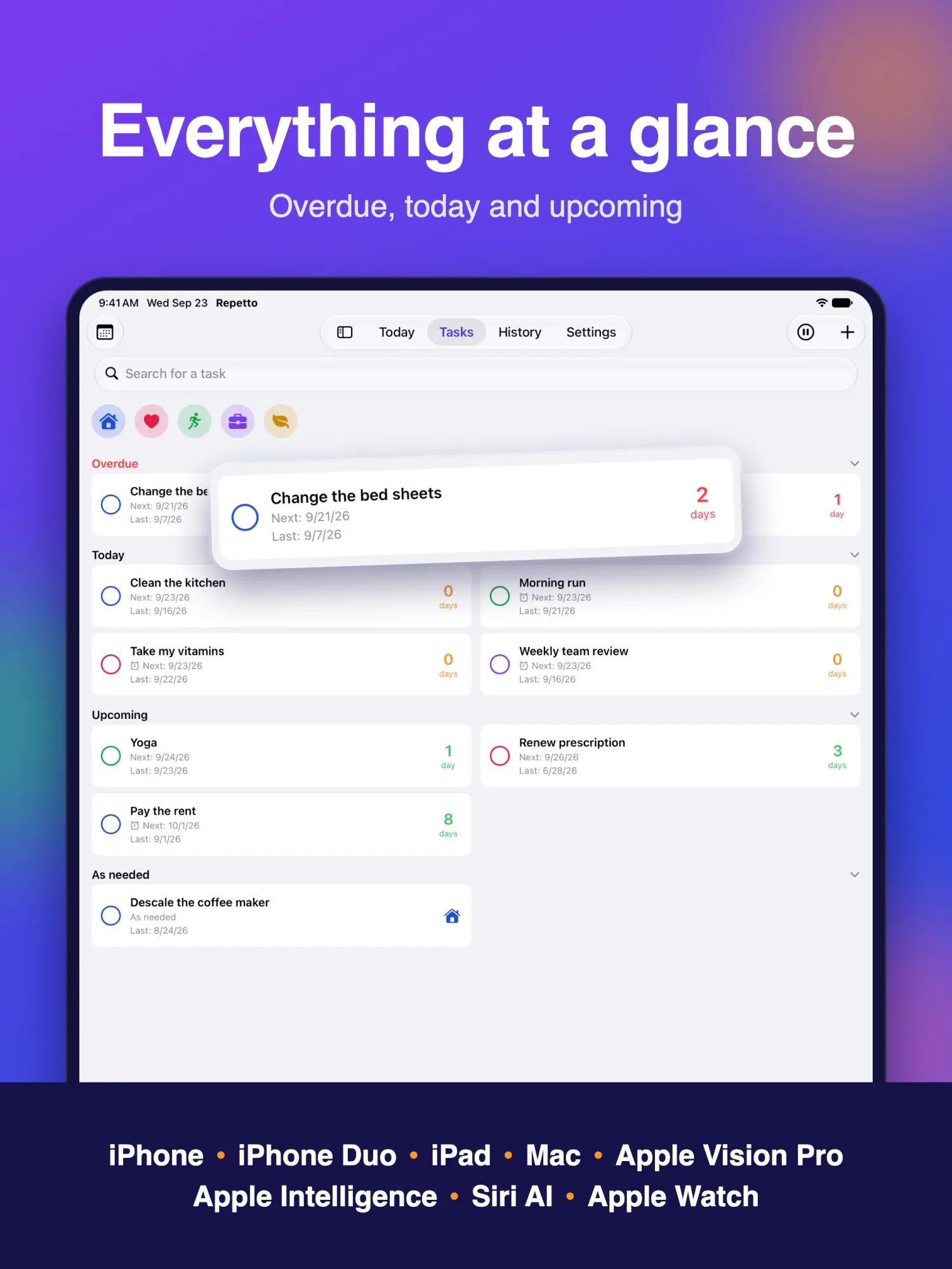Repetto Tasks — iPadOS screenshot #2