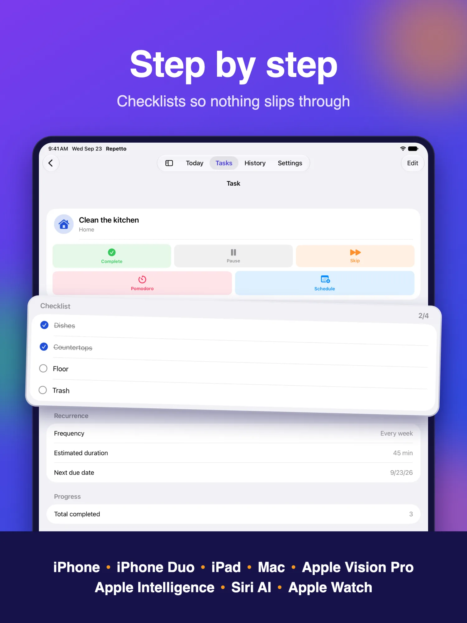 Repetto Tasks — iPadOS screenshot #3