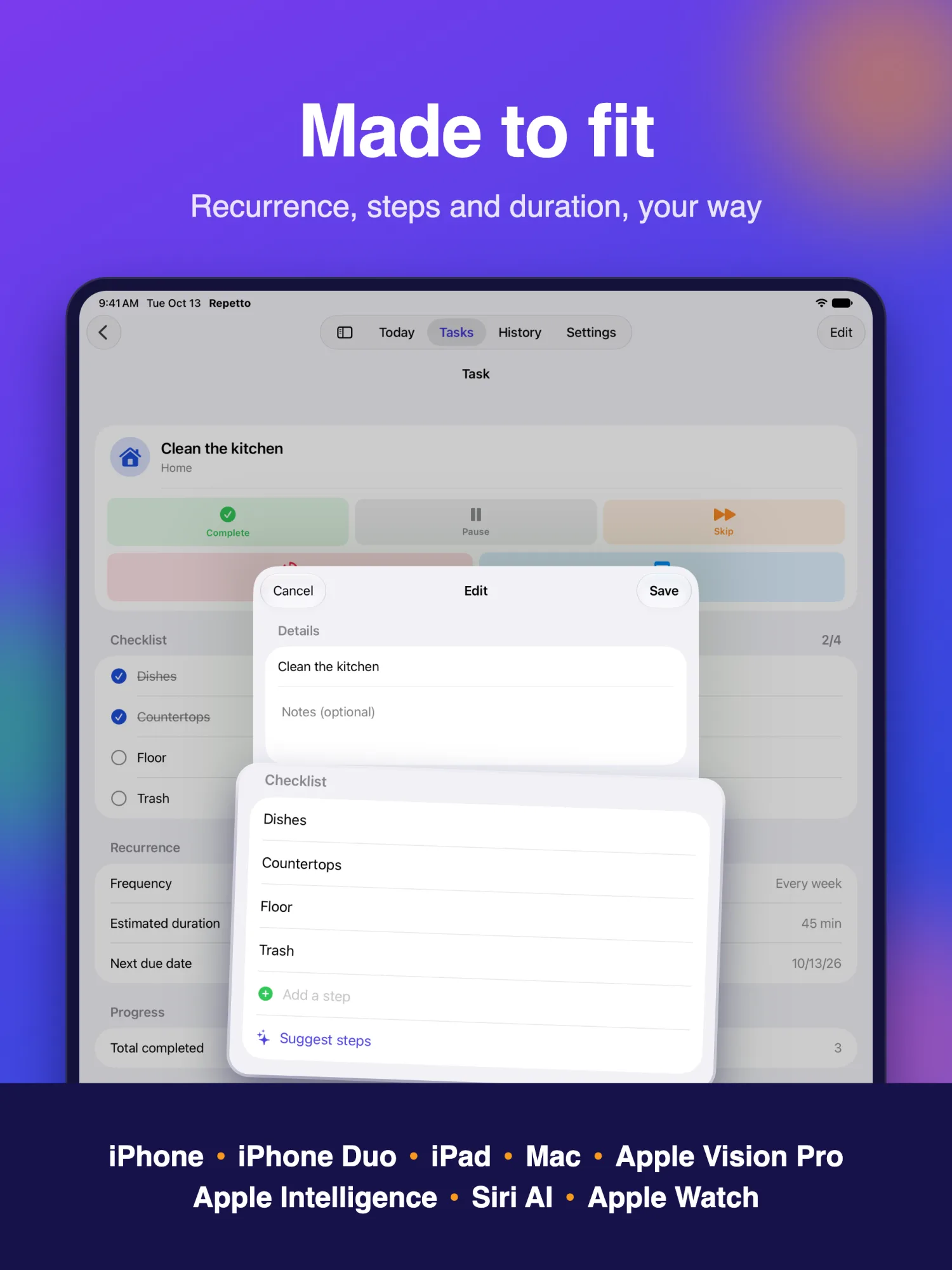 Repetto Tasks — iPadOS screenshot #6