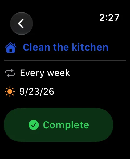 Repetto Tasks — watchOS screenshot #2